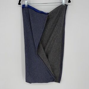 LULULEMON VINYASA SCARF HEATHER GREY BLUE STRIPE INFINITY REVERSIBLE ONE SIZE